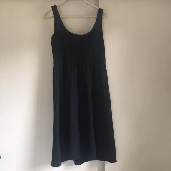 Green Cotton Simple Black Scoop Neck Casual Dress Women’s Size M - Picture 5 of 6